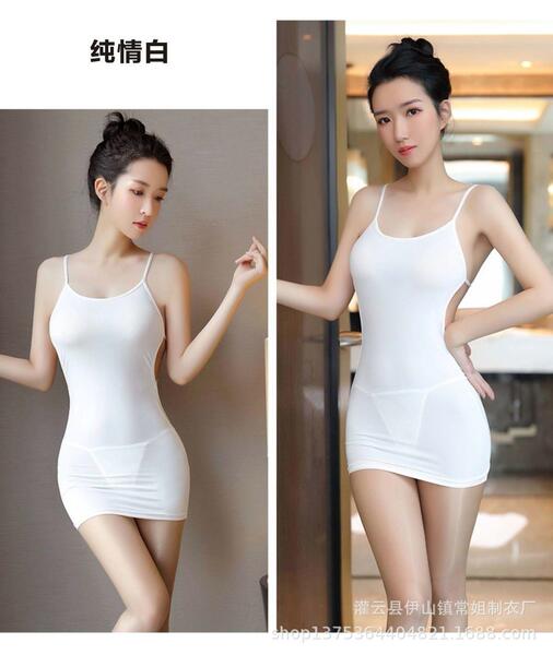 Pure white ol secretary tight pencil skirt set, featuring sheer mesh and removable lingerie for a seductive look.