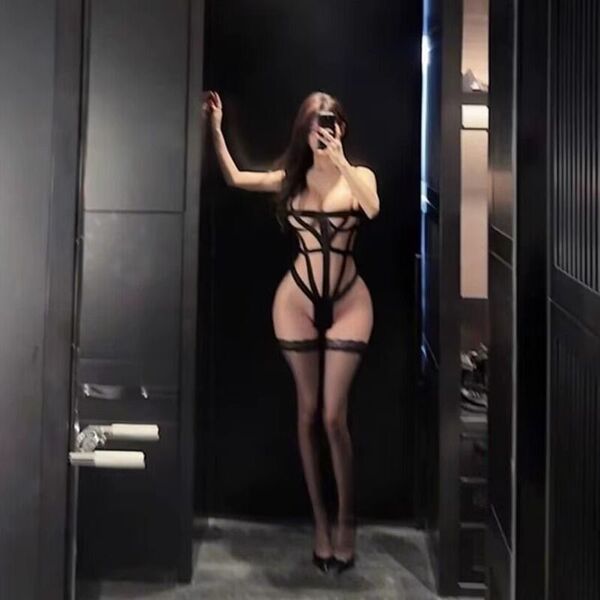 Sexy Secretary Costume Outfit - Hollowed-out European and American sexy bodysuit for role play, SM & Bondage Lingerie - One-piece bodysuit
