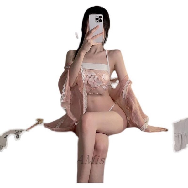 New palace-style bride qipao sexy ancient chinese lingerie set - embroidered hanfu sleep gown & costume