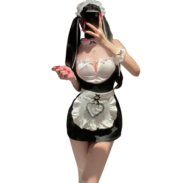Sexy maid costume for women featuring playful design, no-remove style, perfect for role play outfits.