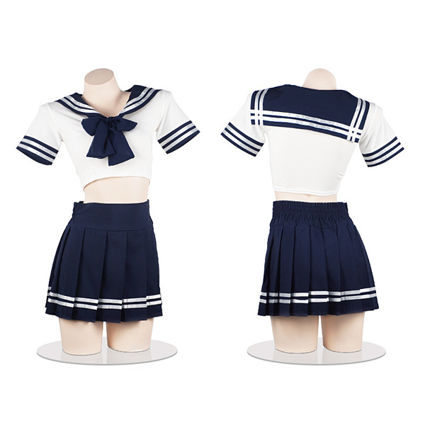 Plus size sailor uniform set - japanese style jk school outfit with sexy pleated skirt for role play