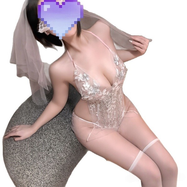 Sexy lace bodysuit with deep v neck, sheer mesh halter design, embroidery details, open crotch style, perfect for bridal ling...