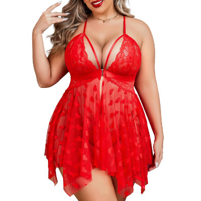 Plus size sexy lingerie set - romantic lace erotic outfit for women, -style passion ensemble