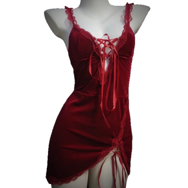 Pure & alluring chinese new year lingerie set - red hot holiday bodycon dress with matching sleepwear