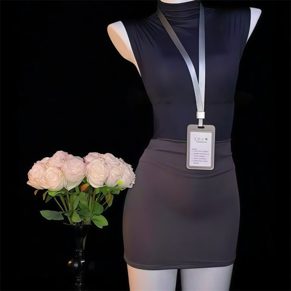 Pure & seductive secretary skirt set: modest yet alluring air hostess costume, perfect for nightclub or themed events.