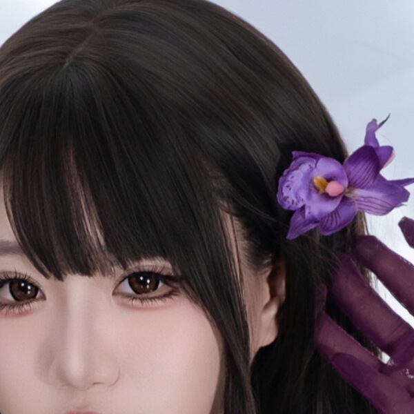 Chinese Floral Hair Clip Set – Sexy Pure-Chic Flower Hairpins for Buns, Side Braids & Ponytails - Dark purple hair clip