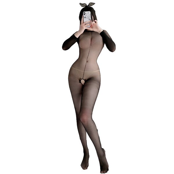 Qingran womens sexy lingerie set - sheer mesh sleepwear with push-up bra & thigh-high stockings