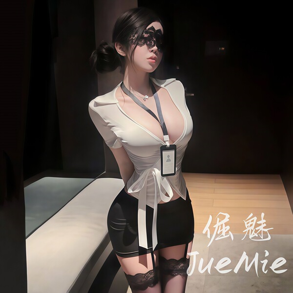 Woman wearing qqny pure allure sleepwear set, elegant white top with black shorts and lace stockings, luxury sensual lingerie...
