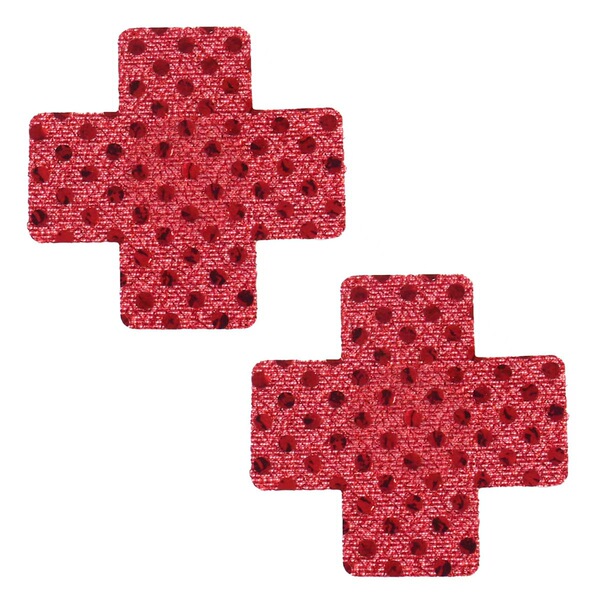 Loubie Sexy Lingerie Set - Seductive Openwork Maid Costume with Halter Neck & Provocative Apron Outfit - Red Cross Nipple Covers