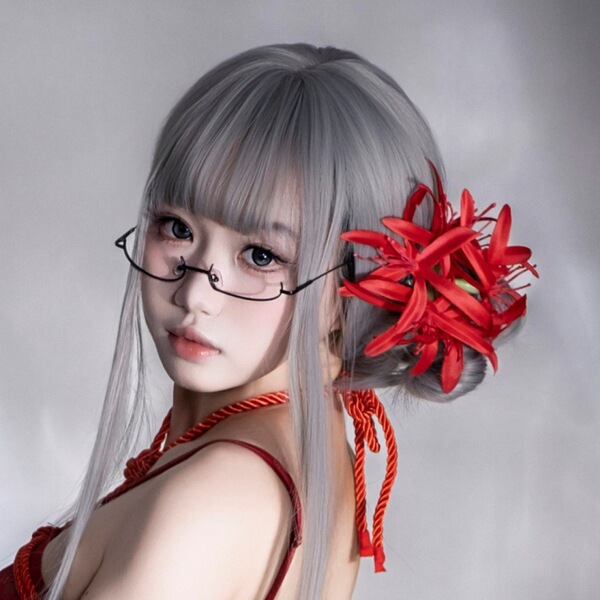 Chinese Floral Hair Clip Set – Sexy Pure-Chic Flower Hairpins for Buns, Side Braids & Ponytails - Red spider lily hair clip