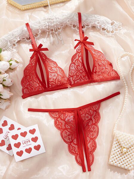 Lace Sleepwear Set for Women – Sexy European-American Style Erotic Lingerie, Premium Factory Direct - Big Red
