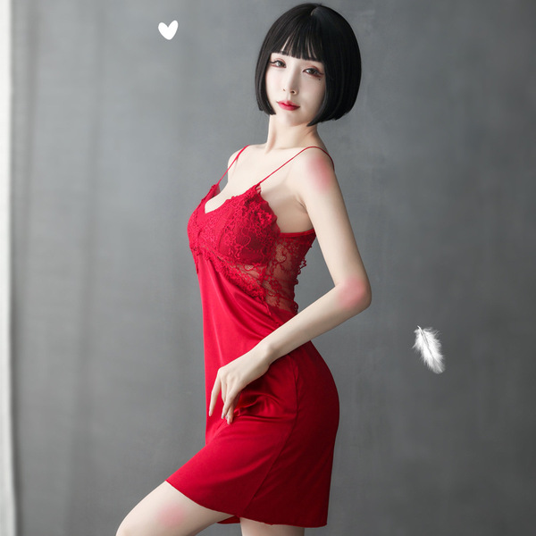 Seductive Sheer Lace Robe Set - Sexy Pure Temptation Sleepwear & Intimate Lounge Outfit in 3 Colors - Burgundy slip dress