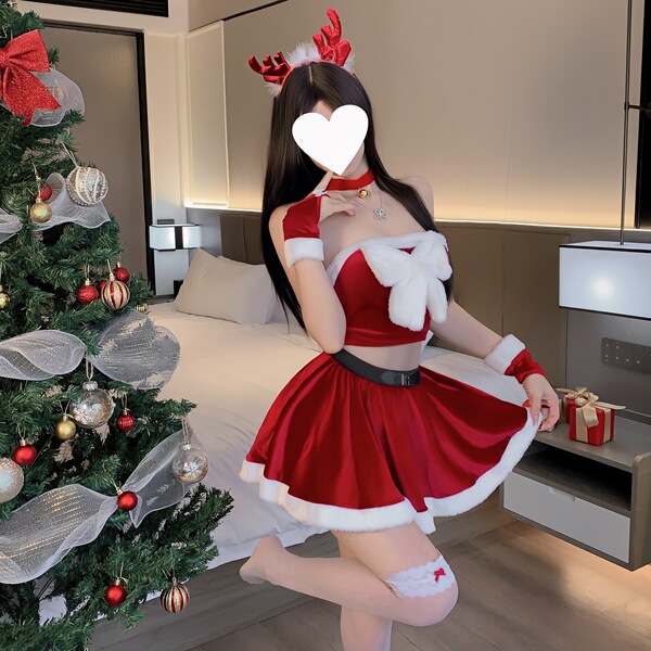 Rudolph-themed sexy lingerie set for women - christmas cosplay outfit, cute holiday costume & date night ensemble featuring f...