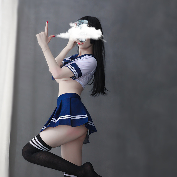 Sailor uniform lingerie set - cute student costume for role play, cosplay & stage performance