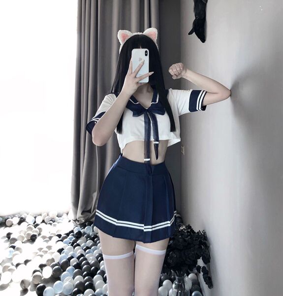Alluring Maid Costume Set for Women – Seductive Lingerie & Provocative Office-Themed Sleepwear Ensemble - sailor uniform