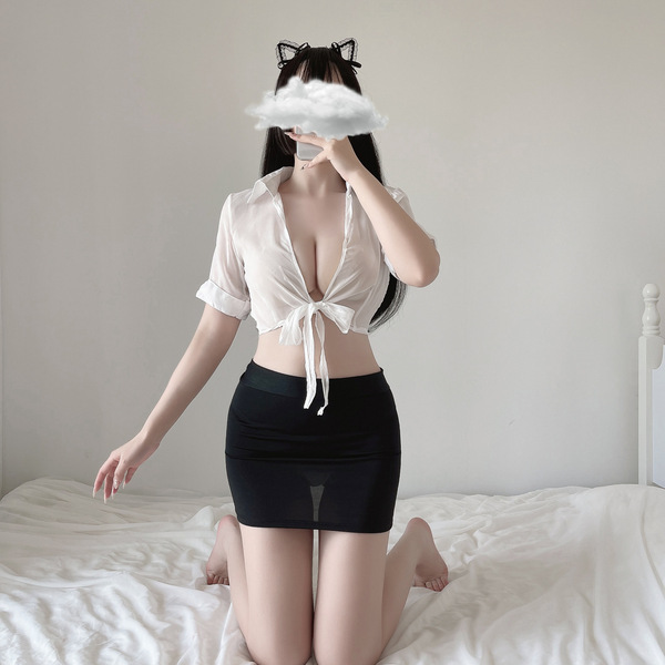Alluring Maid Costume Set for Women – Seductive Lingerie & Provocative Office-Themed Sleepwear Ensemble - Secretary outfit
