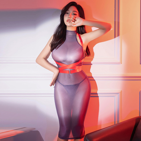 Seductive bodycon bandage dress for women – high-elastic sexy nightclub & couples intimacy outfit, stylish and form-fitting d...