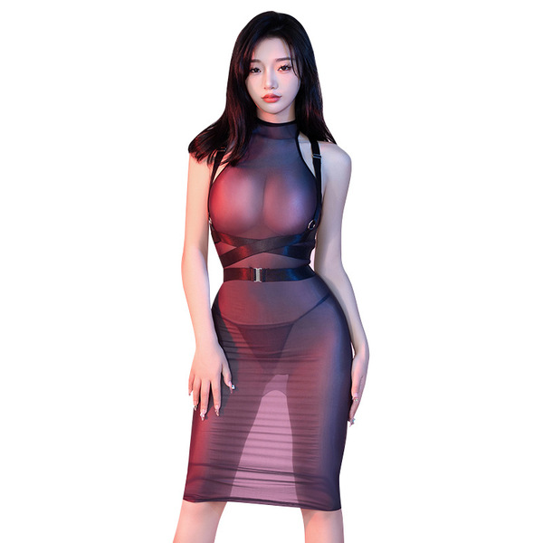 Seductive bodycon bandage dress for women – high-elastic sexy nightclub & couples intimacy outfit, stylish sheer design with ...