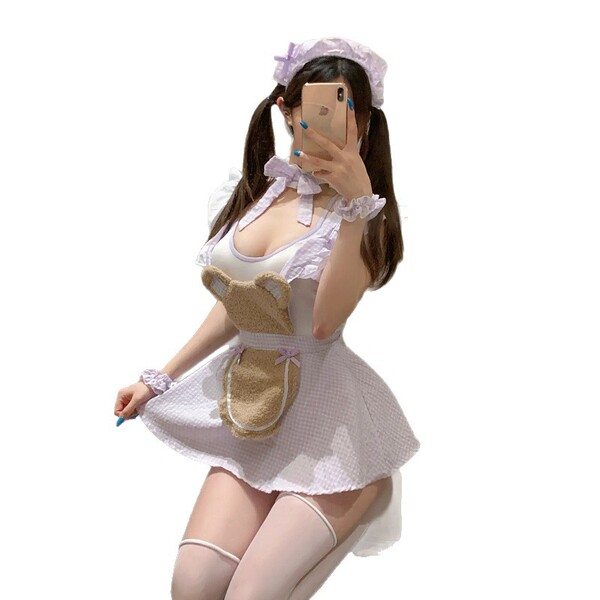 Seductive chef & maid costume set for women – cute pure-yu lingerie-inspired outfit with playful charm