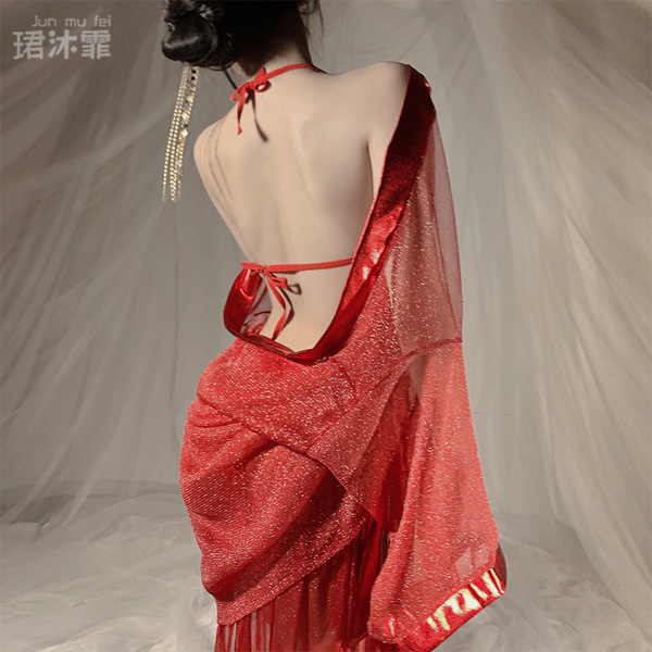 Seductive chinese-style lingerie set - vintage hanfu sleepwear & belly-baring doudou for bedroom romance