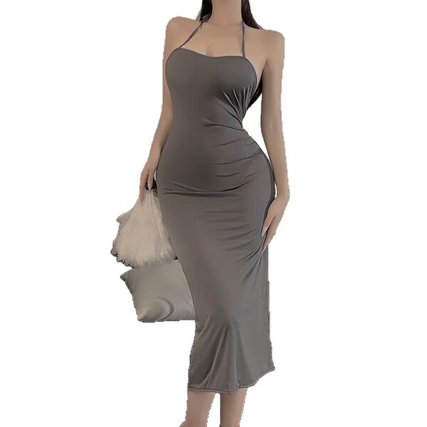 Seductive cross-band lingerie dress - sexy bedroom play nightgown for passionate date nights
