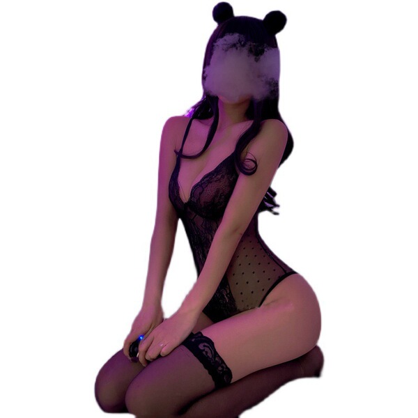 Seductive lace maid costume set featuring a sexy black bodysuit with bear ears, perfect for pure temptation sleepwear outfits...