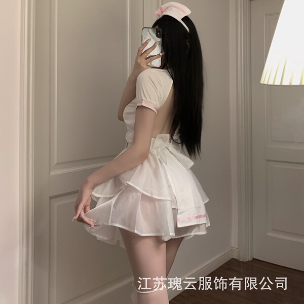 Seductive nurse costume set - sexy cosplay uniform with detachable sleep dress, pure temptation role play outfit