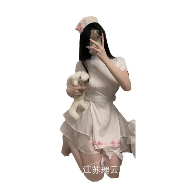 Seductive nurse costume set - sexy cosplay uniform with detachable sleep dress, pure temptation role play outfit