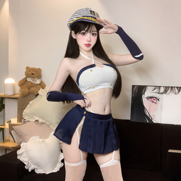 Seductive sailor uniform set for women - pure & tempting schoolgirl jk outfit, no-remove passion lingerie