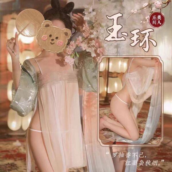Seductive sheer chinese hanfu lingerie set - vintage embroidered costume, plus size sensual design