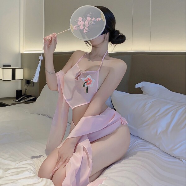 Seductive silk sleepwear set featuring vintage-inspired design, delicate floral patterns, and elegant fabric for a pure and t...