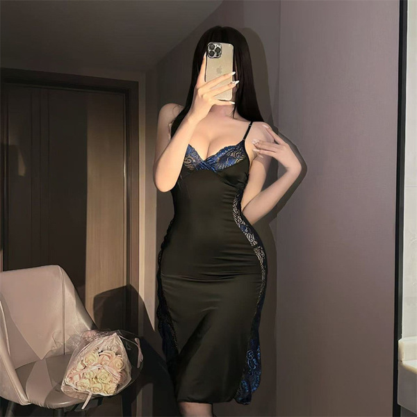 Sensual lace cami dress set featuring elegant design, perfect for sleepwear or intimate moments. no-remove uniform style with...