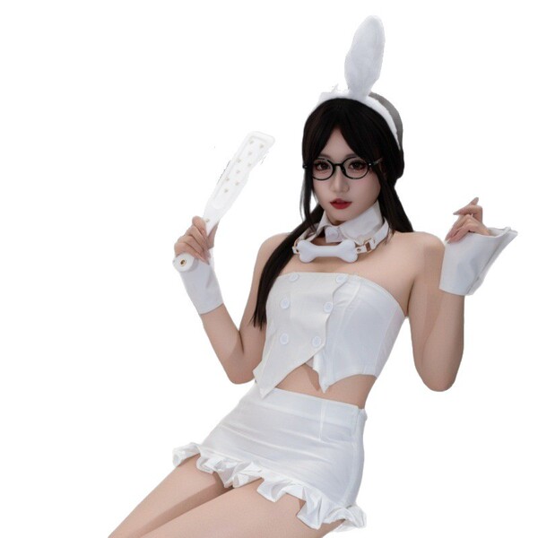 Sensual modest bunny girl outfit - pure & tempting womens crop top corset set, sexy sleepwear costume