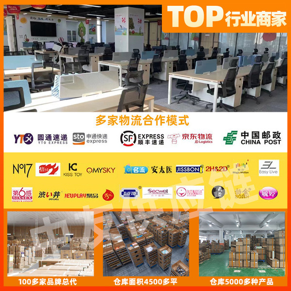 Office space with desks and chairs, featuring multiple logistics service logos such as yto, sf express, and china post, indic...