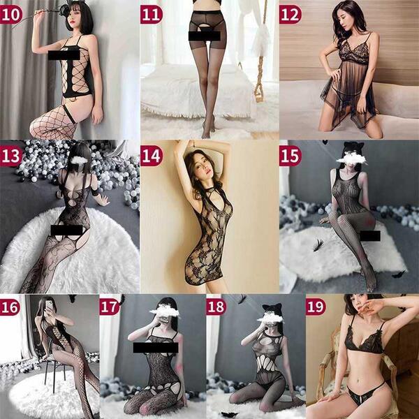 Sexy black fishnet bodysuit with crotchless design, sensual mesh lingerie outfit for adults, featuring intricate patterns and...