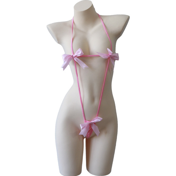 Sexy christmas lace bodysuit with bow tie straps, perfect holiday costume for new years eve.