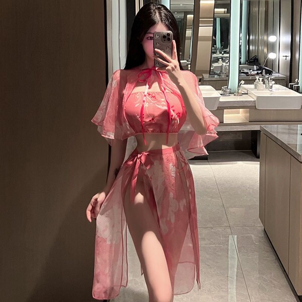 Sexy hanfu belly band set - sheer chinese ancient style lingerie & sleepwear, pure-yu temptation outfit
