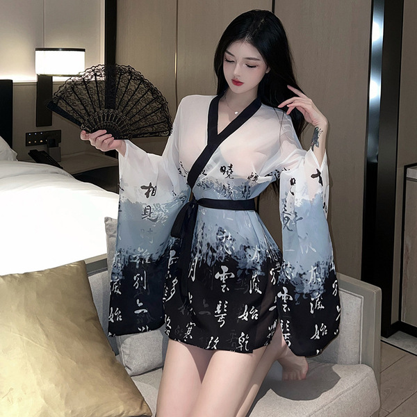 Sexy hanfu lingerie set - japanese-inspired erotic costume for role play & at-home wear, featuring elegant design with tradit...