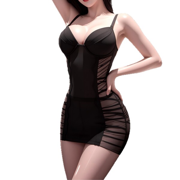 Sexy lace bralette with sheer mesh chemise set, perfect for seductive push-up sleepwear for women.