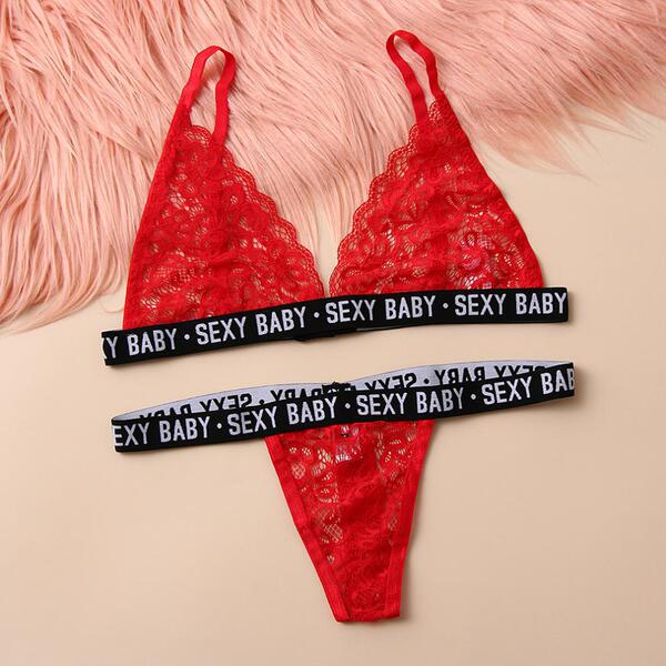 Sexy lace thong bra set - sheer tempting lingerie outfit for women, perfect for bedroom romance collection