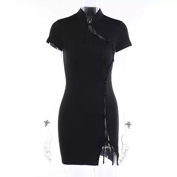 Sexy maid costume for women - devil girl chinese style split qipao outfit, busty nightclub & cosplay lingerie set