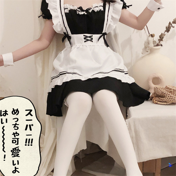 Sexy maid costume set for women featuring an apron and headband, perfect for plus-size women seeking a seductive look. ideal ...