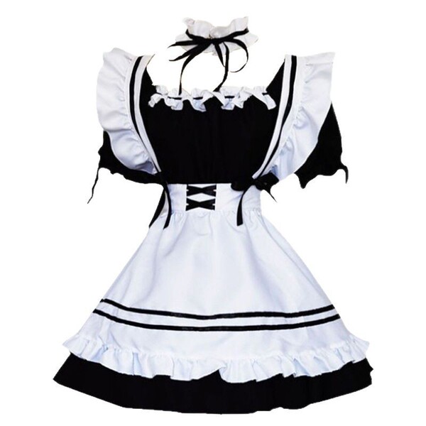 Sexy maid costume set for women - seductive lollipop lolita erotic uniform featuring black and white design with ruffles and ...