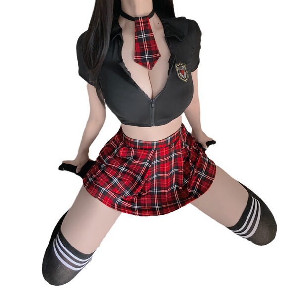 Sexy sailor uniform costume for women - cute jk schoolgirl outfit with short plaid skirt, perfect for nightclub & roleplay en...
