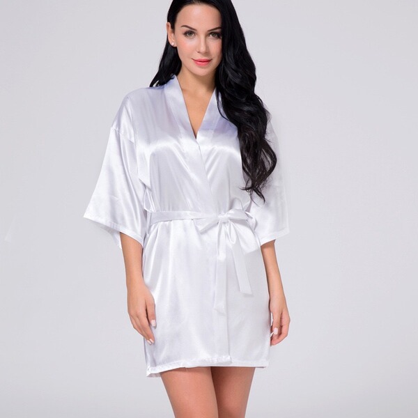 Sexy summer robe for women - lightweight lace trimmed kimono sleepwear, sheer satin morning gown & lounge set