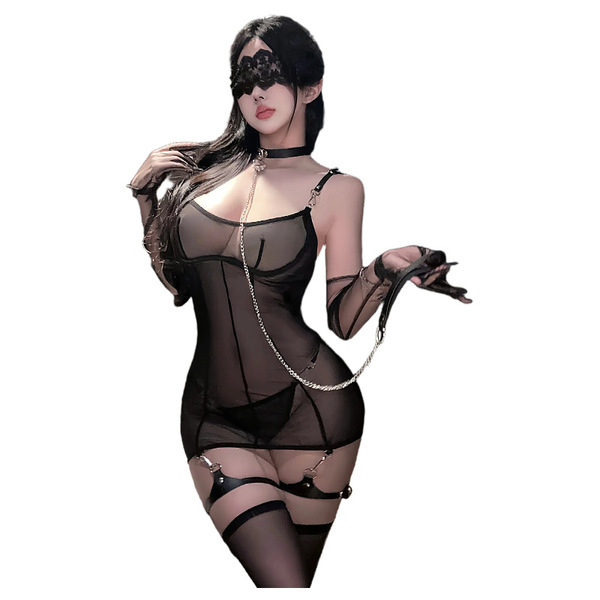 Luxury sheer lace push-up chemise with ultra-thin design, perfect for adult role play. features delicate lace details and bon...
