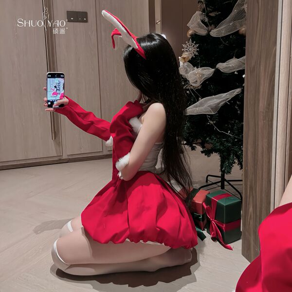 Sexy christmas lingerie dress – cute bunny girl party dress for new year eve & holiday parties, showcased on shuoyao with fes...