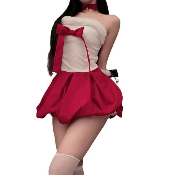 Sexy christmas lingerie dress featuring a cute bunny girl design, perfect for new year eve and holiday parties.