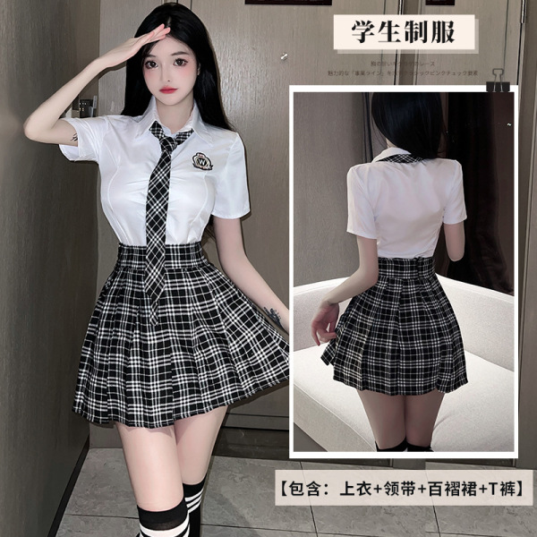 Pure & Playful Japanese School Uniform Set - Cute JK Style Lingerie for Women, Factory Direct - Image color + matching socks