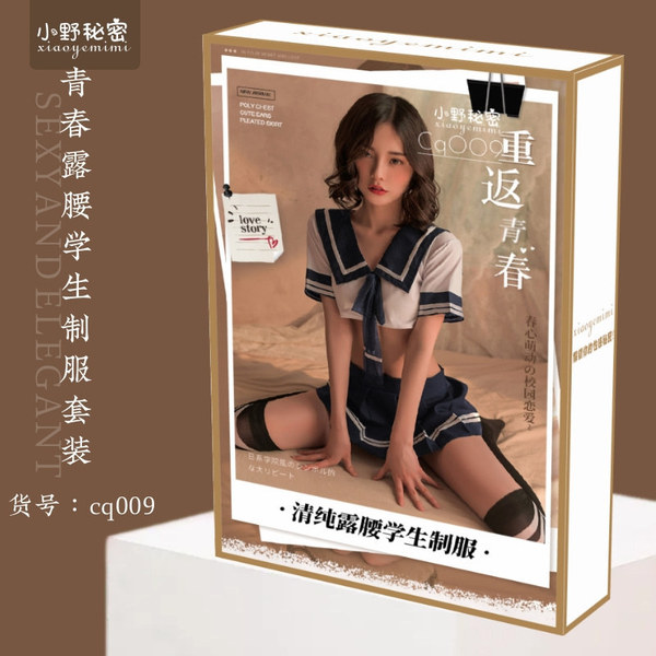 Secret Temptation Lingerie Set for Women – Maid, Nurse, Flight Attendant & Student Costume Outfit with Sheer Mesh Tights - 009 School Uniform (Color Box, Plastic Sealed)